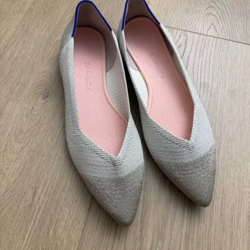 Rothy's The Point Flats Size W10 shimmery silver
